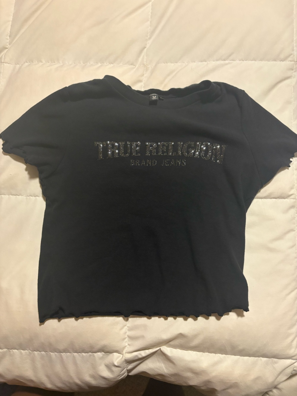True Religion Rhinestone Crop Top - Picture 2 of 5